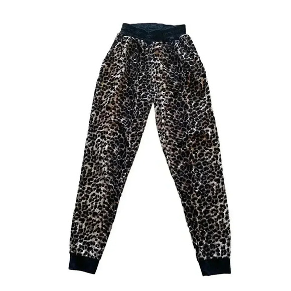 Always Women’s Trendy Cheetah Print Brown Black Cozy Jogger Pants SZ S # 1048 - Picture 1 of 12